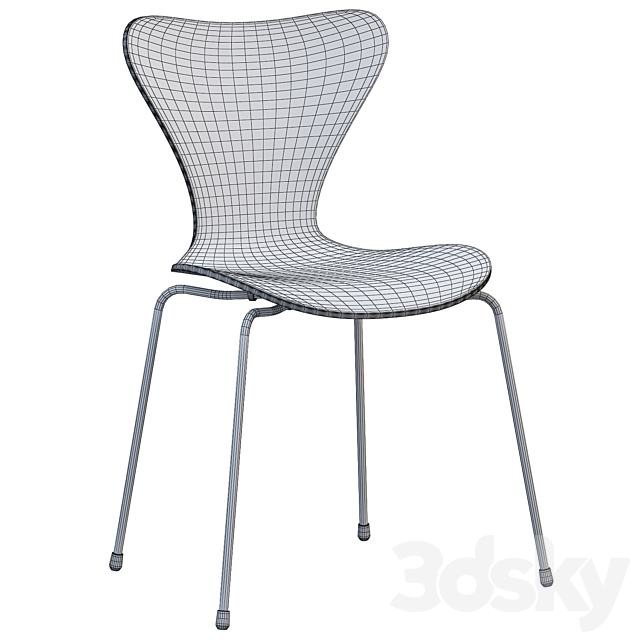 Fritz Hansen Series 7 chair 3DS Max Model - thumbnail 3