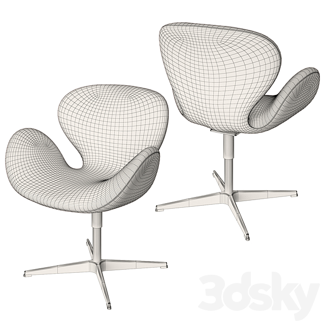 Fritz Hansen Swan 3DS Max Model - thumbnail 2