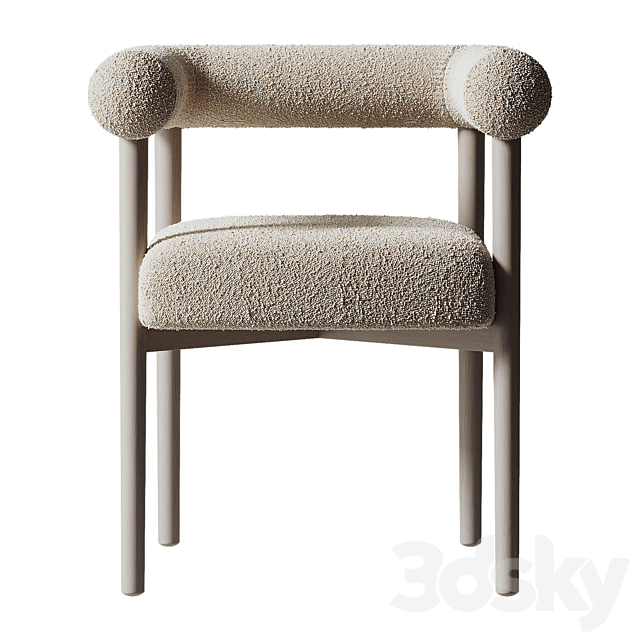 Fulbourn Taupe Boucle Dining Chair 3ds Max - thumbnail 2