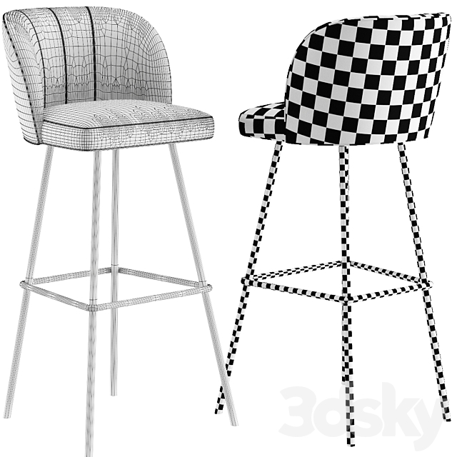 GAIA LINE bar stool By KFF 3DSMax File - thumbnail 4