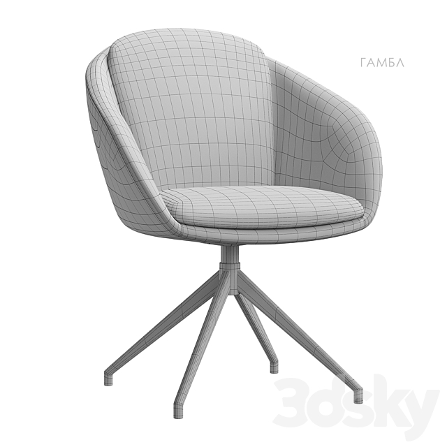 Gamble chair Divan.ru 3DS Max Model - thumbnail 4