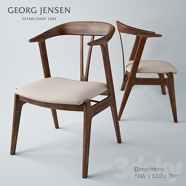 Georg Jensen Mid Century Danish modern chair 3DSMax File - thumbnail 1