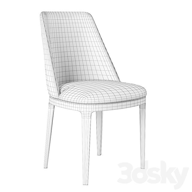 GINGER PANA JAGUAR GRAY CHAIR 3DS Max Model - thumbnail 3