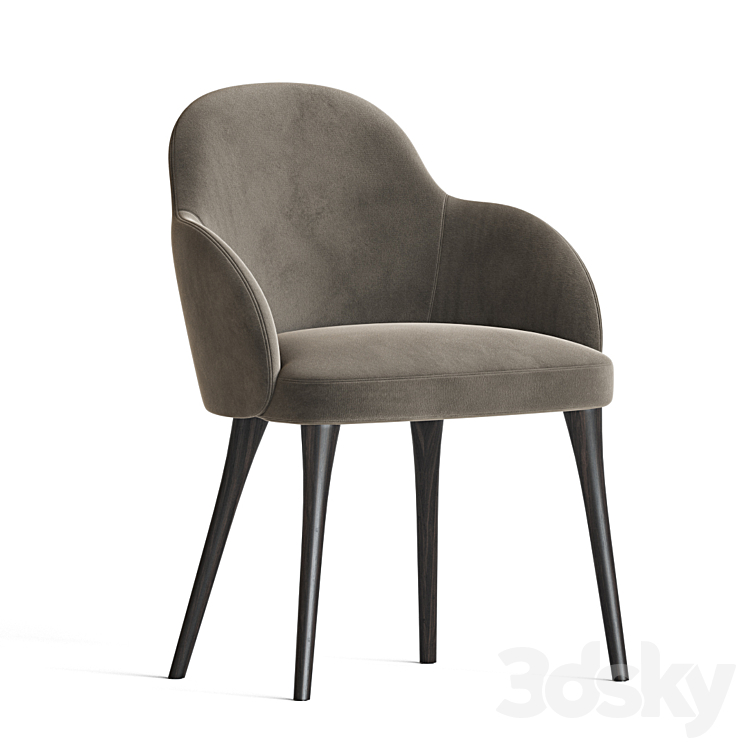 GIulia Velvet Dining Chair Cb2 3DS Max Model - thumbnail 1