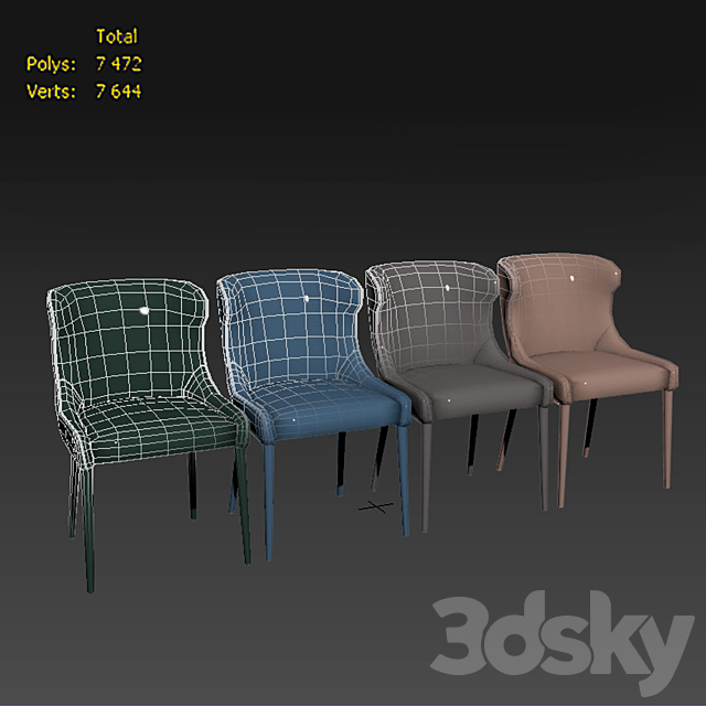 Globewest Claudia Dining Chair 3DSMax File - thumbnail 3