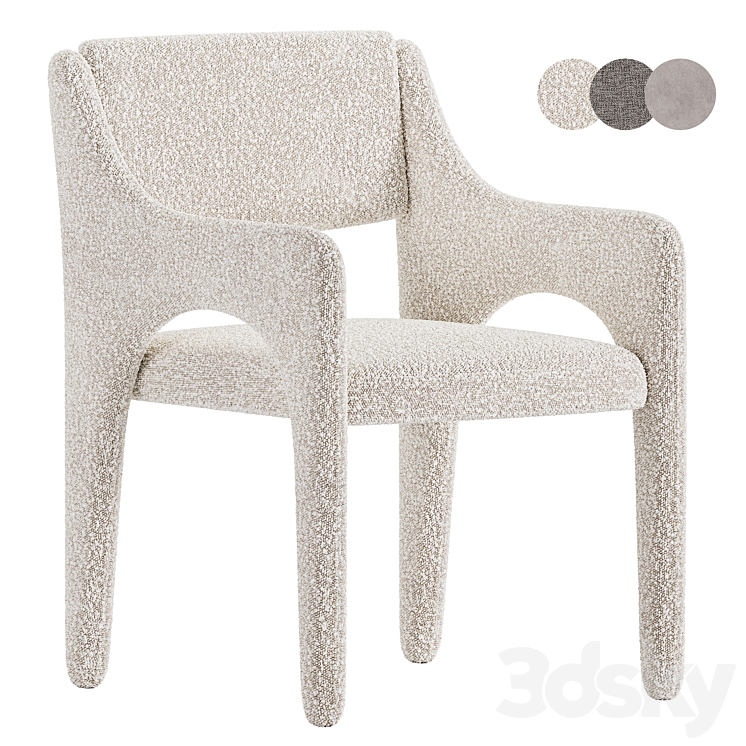 Godard Dining Chair 3DS Max Model - thumbnail 1