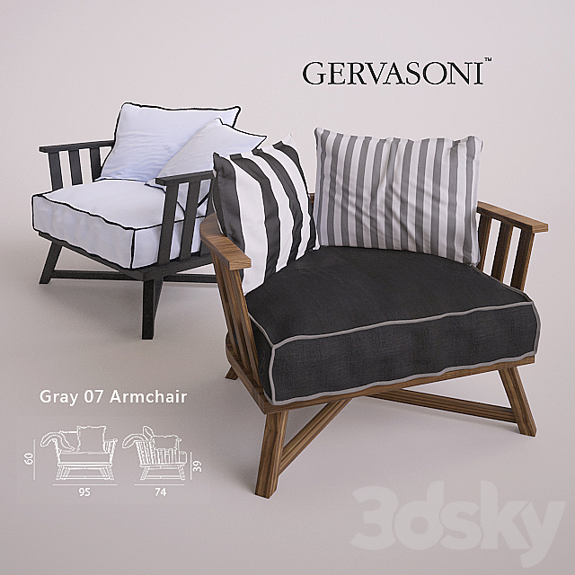 Gray 07 Armchair by Gervasoni – Two Types 3DSMax File - thumbnail 1