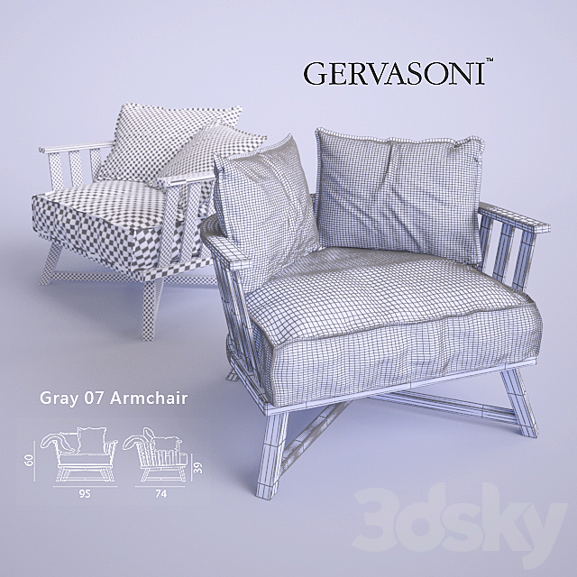 Gray 07 Armchair by Gervasoni – Two Types 3DSMax File - thumbnail 3