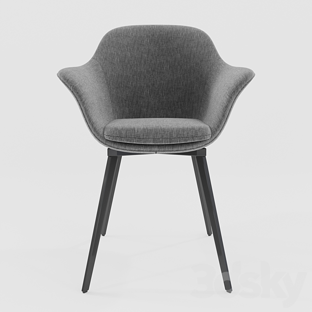 Gray dining chair Quilda LA REDOUTE gray 3DSMax File - thumbnail 1