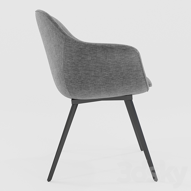 Gray dining chair Quilda LA REDOUTE gray 3DSMax File - thumbnail 2