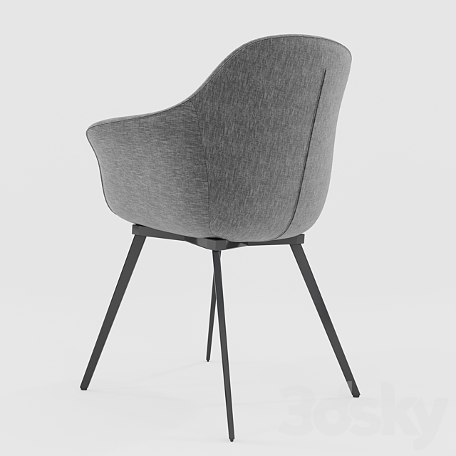 Gray dining chair Quilda LA REDOUTE gray 3DSMax File - thumbnail 3