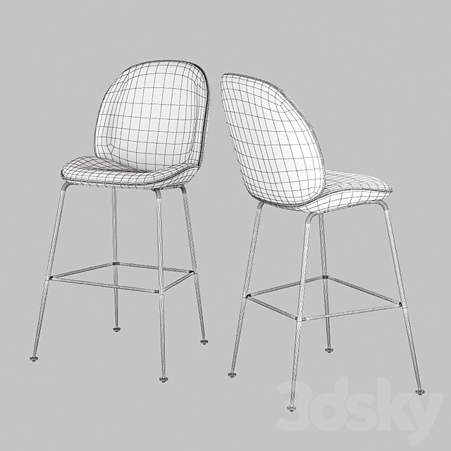 Gubi Beetle Bar Chair 3DS Max Model - thumbnail 2