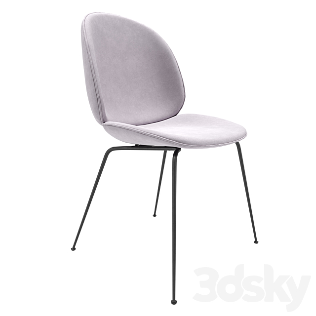 Gubi Beetle Dining Chair Velvet (Fully Upholstered Conic base) 3DSMax File - thumbnail 1