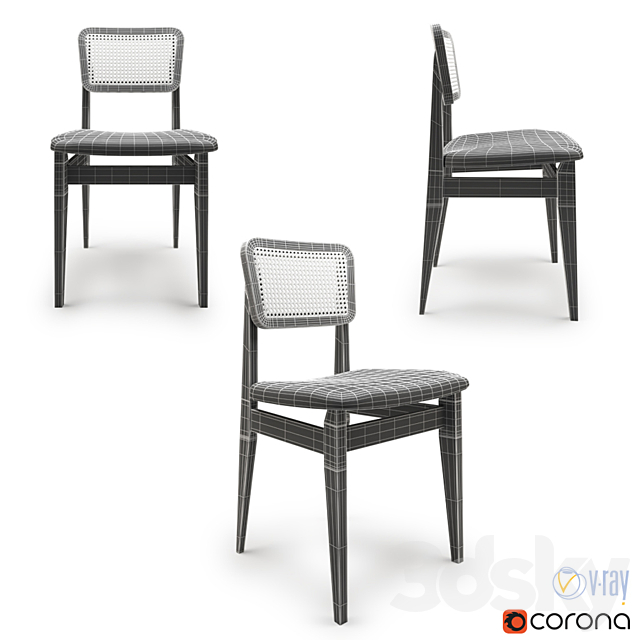 Gubi C-Chair Dining chair 3ds Max - thumbnail 2