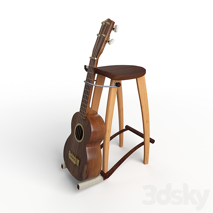 Guitar Stool 3DS Max Model - thumbnail 1