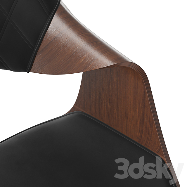 Halmar K396 chair (black _ walnut) 3DS Max Model - thumbnail 3