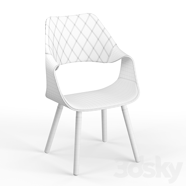 Halmar K396 chair (black _ walnut) 3DS Max Model - thumbnail 4