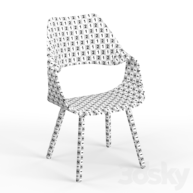 Halmar K396 chair (black _ walnut) 3DS Max Model - thumbnail 5