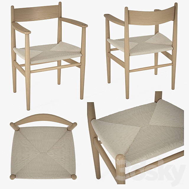 Hans J. Wegner – CH36 & CH37 Chairs 3ds Max - thumbnail 2