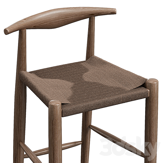 Hans Wegner Counter stool 3DS Max Model - thumbnail 3