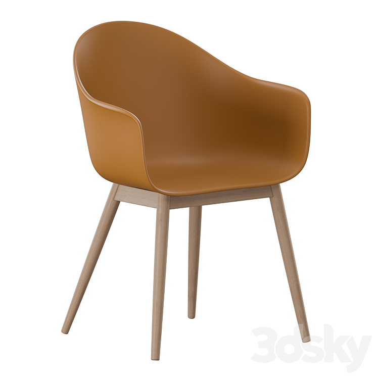 Harbor Dining Chair Wooden Base 3DS Max Model - thumbnail 1