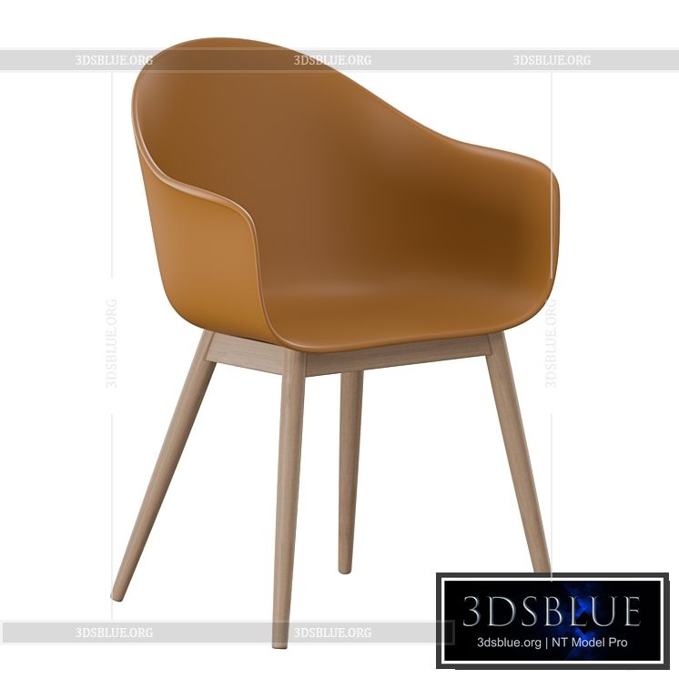 Harbor Dining Chair Wooden Base 3DS Max - thumbnail 3