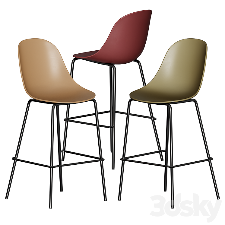 Harbor Side Stool 3DS Max Model - thumbnail 1