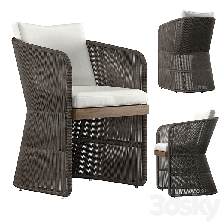 Havana arm chair 3DS Max Model - thumbnail 1