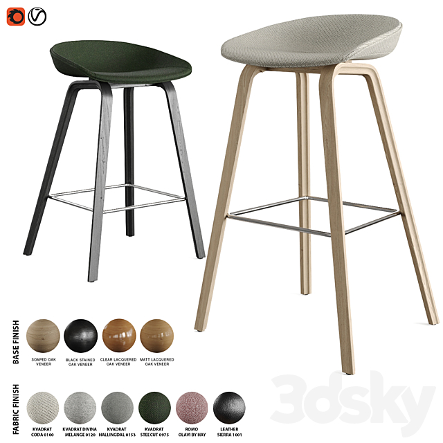 Hay – AAS 33 Barstool & Counter Stool 3DSMax File - thumbnail 1