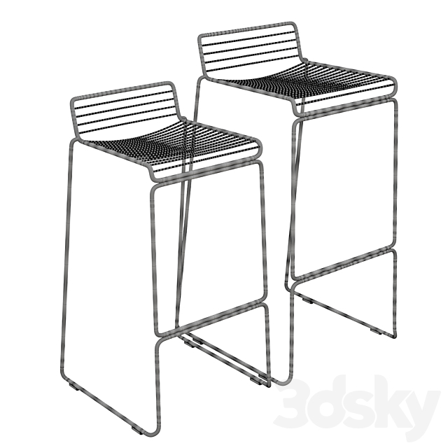 Hee bar stool 3ds Max - thumbnail 2