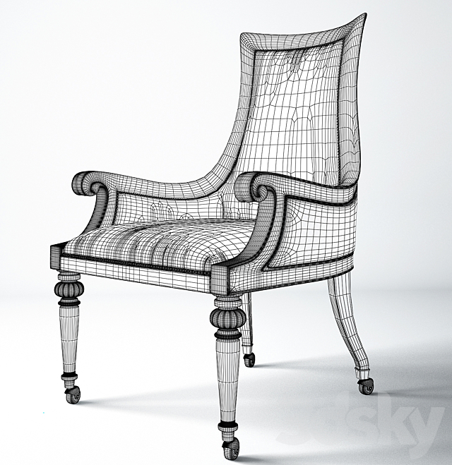 Hemingway game chair 3DSMax File - thumbnail 3