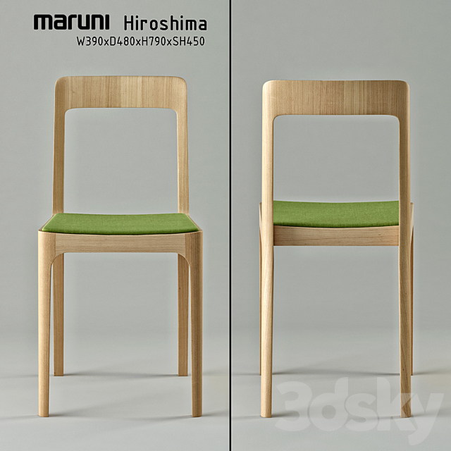 Hiroshima_Maruni_Dining_chair 3DSMax File - thumbnail 1