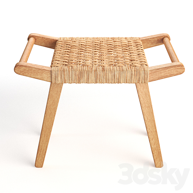 H&M Home Straw-seat stool 3DS Max Model - thumbnail 2