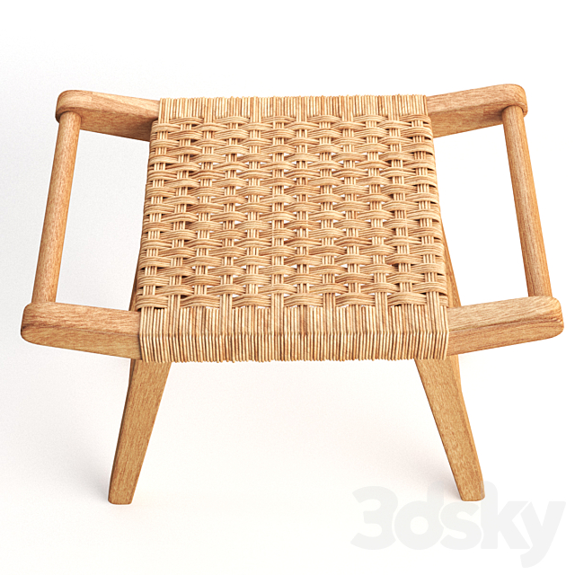 H&M Home Straw-seat stool 3DS Max Model - thumbnail 3