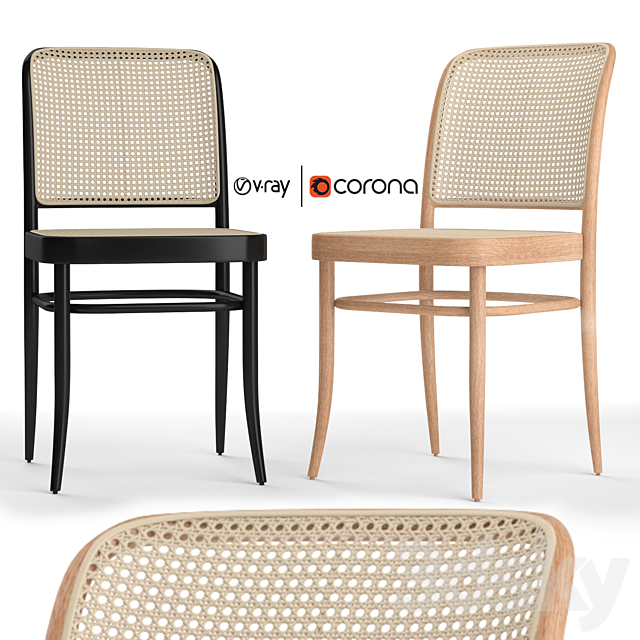 Hoffmann side dining chair 3ds Max - thumbnail 1