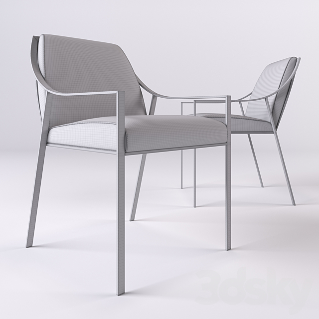 HOLLY HUNT AILERON DINING ARM CHAIR 3DSMax File - thumbnail 3