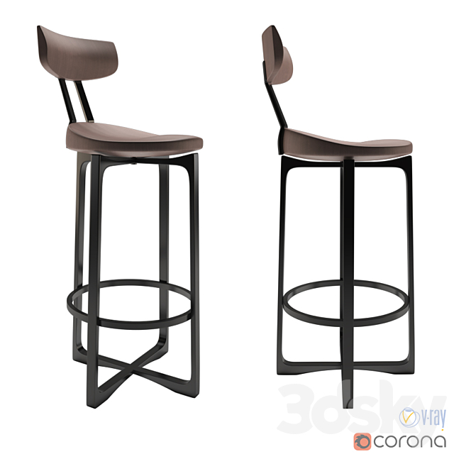 Holly hunt pepper barstool 3DSMax File - thumbnail 1