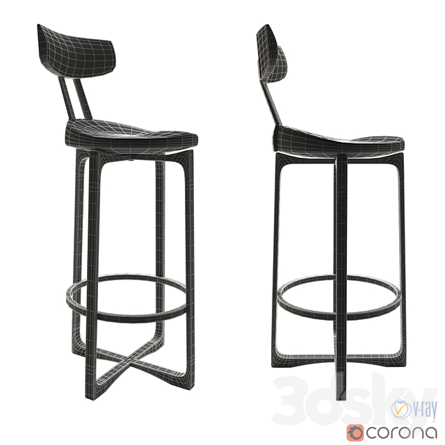 Holly hunt pepper barstool 3DSMax File - thumbnail 2