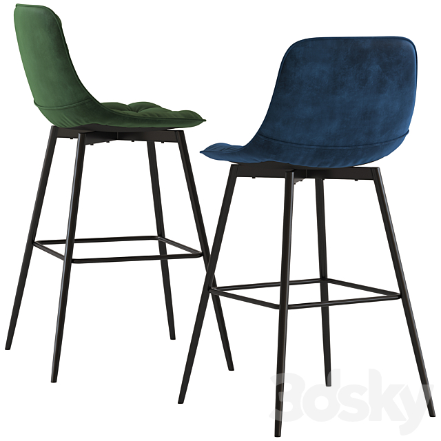 Home republic montreal stool 3DS Max Model - thumbnail 2