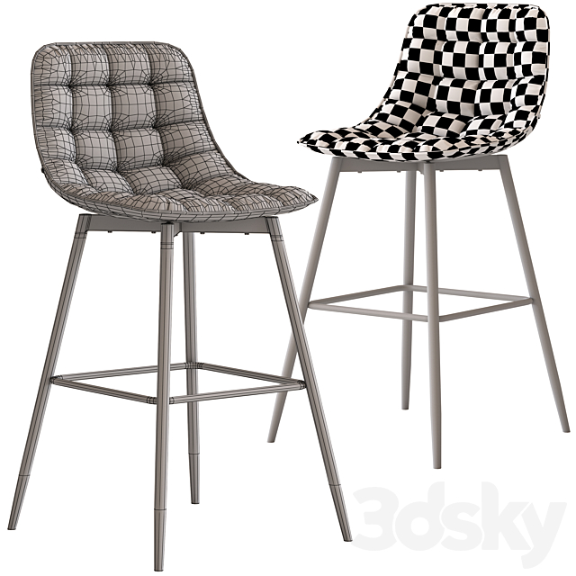 Home republic montreal stool 3DS Max Model - thumbnail 5