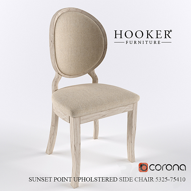 Hooker Upholstered Side Chair 3DS Max Model - thumbnail 2