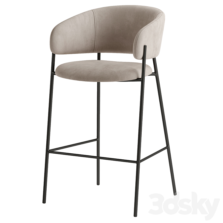 Hug Bar Stool 3DS Max Model - thumbnail 2