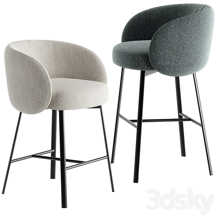 Hug barstools 3DS Max Model - thumbnail 1