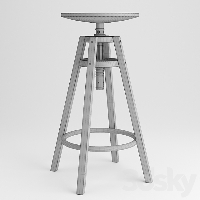 Ikea dalfred bar stool 3DS Max Model - thumbnail 5