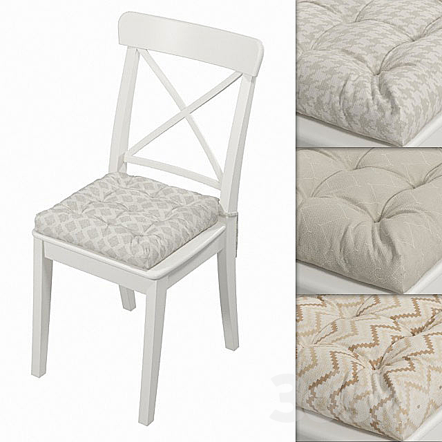 Ikea Ingolf’s chair with a pillow (Geometric ornament 01) 3DSMax File - thumbnail 1