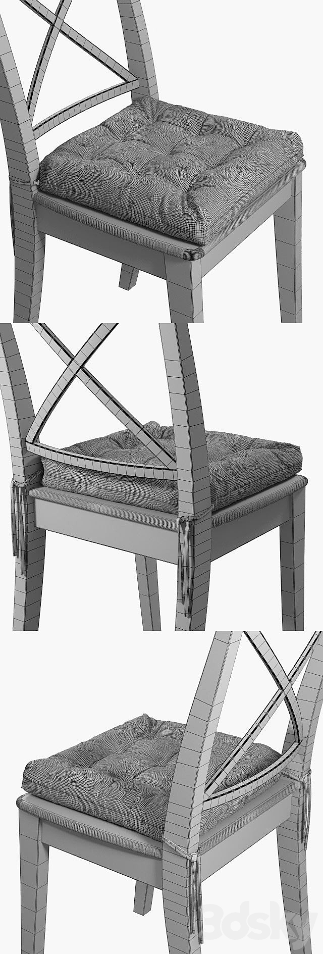 Ikea Ingolf’s chair with a pillow (Geometric ornament 01) 3DSMax File - thumbnail 3