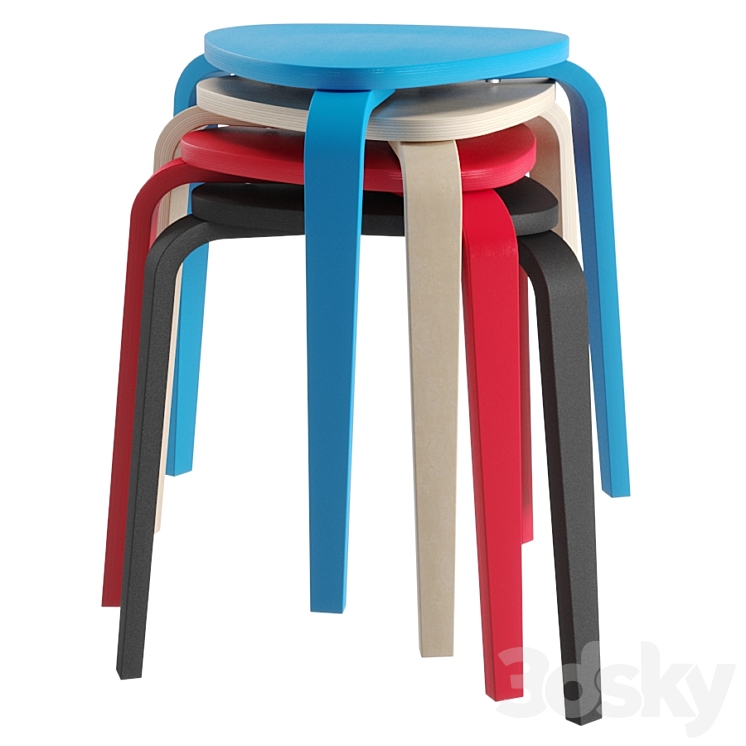 IKEA KURRE Stool 3DS Max Model - thumbnail 1