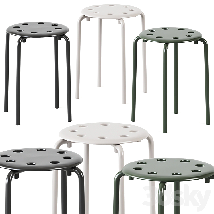 IKEA Marius Stool \/ Stool 3DS Max Model - thumbnail 1