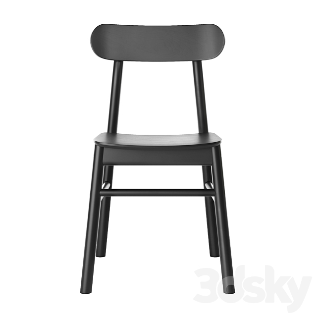 Ikea ronninge black chair 3DS Max Model - thumbnail 2