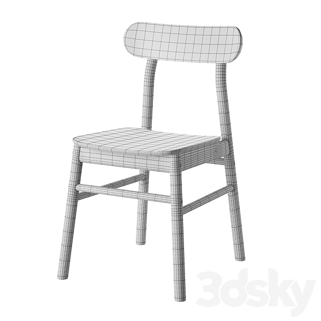 Ikea ronninge black chair 3DS Max Model - thumbnail 3